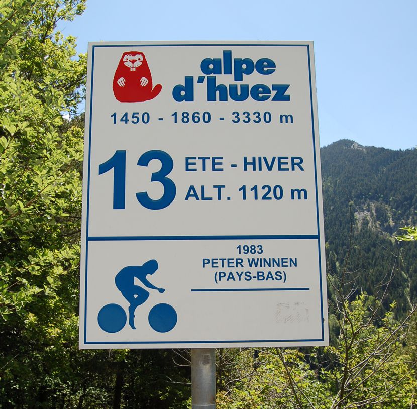 Image of sign on Alpe d'huez